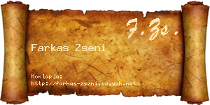 Farkas Zseni névjegykártya